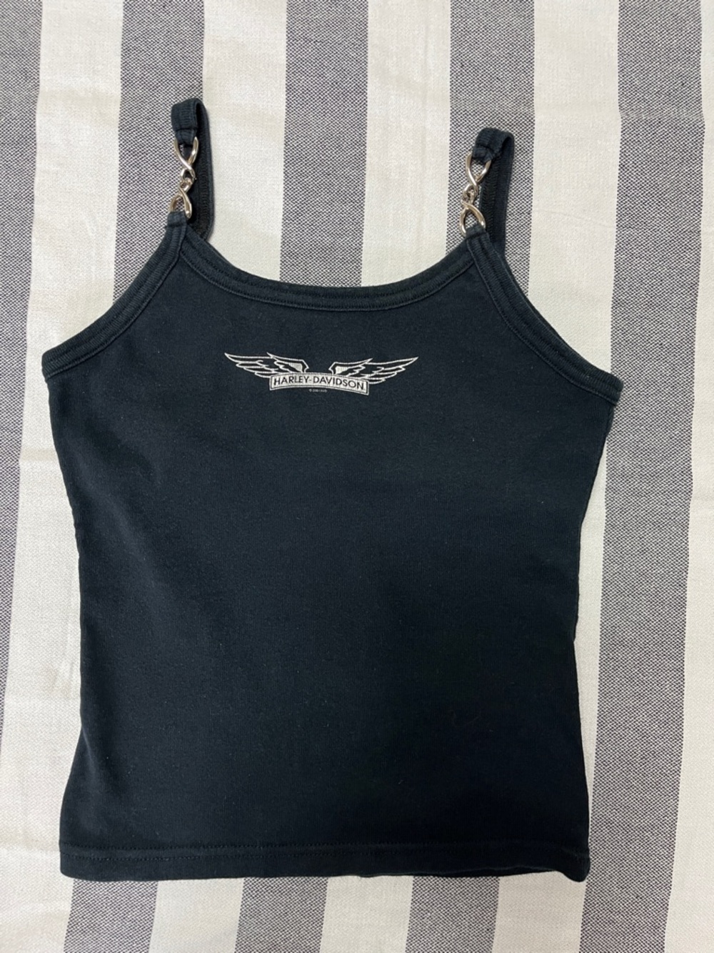 Harley-Davidson Black Wing Logo Camisole with Chain-Link Straps